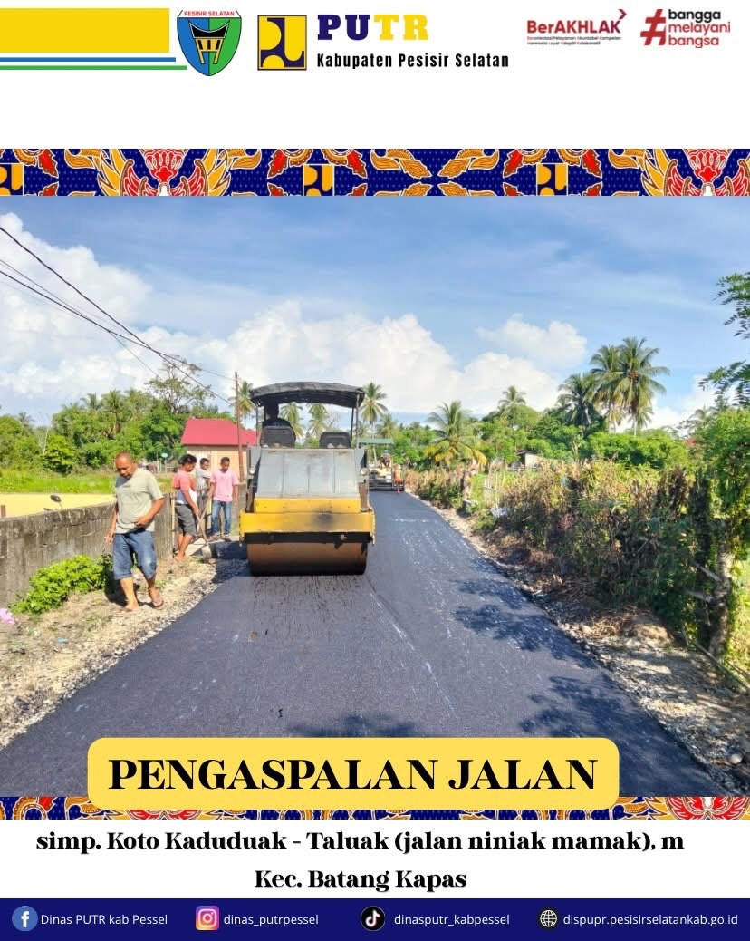 Pengaspalan jalan simp. Koto Kaduduak - Taluak (jalan niniak mamak), Kec. Batang Kapas